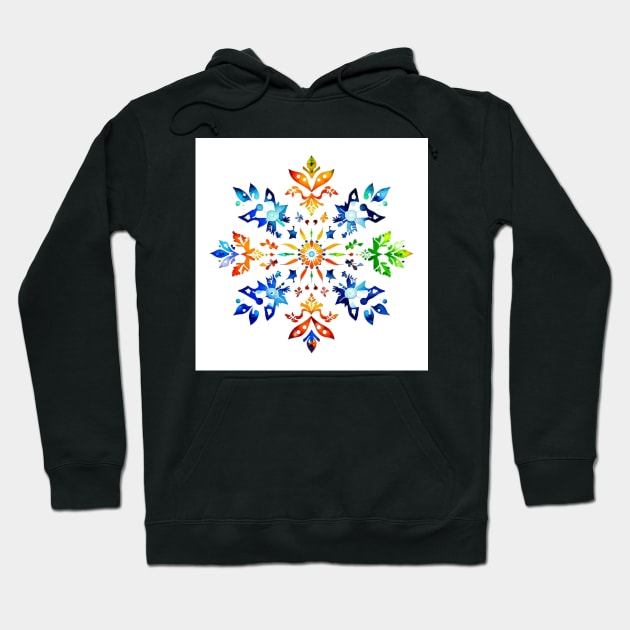 Snowflake Design - Pen & Ink Hoodie by Oldetimemercan